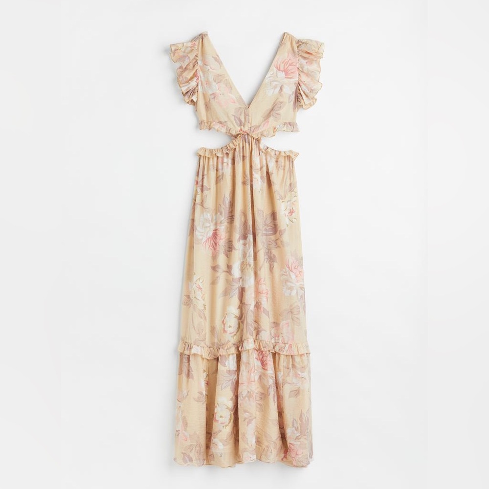 NWT H&M floral viscose cut-out maxi dress